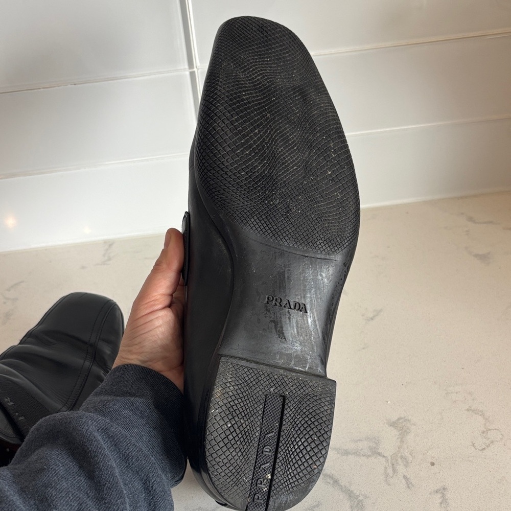 Prada Men's Elegant Black Slip-On Loafers - Picture 10 of 11
